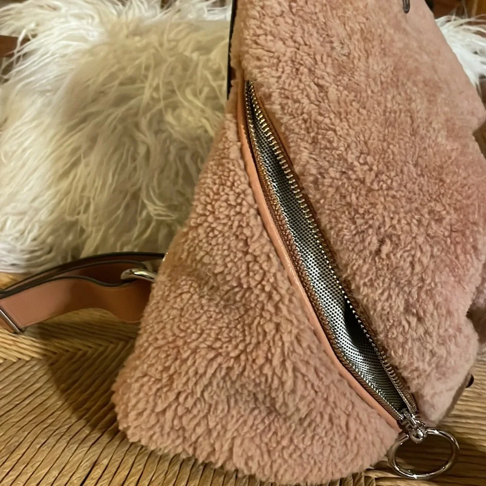 Rebecca Minkoff large Julian Leather Shearling backpack NWT🌺